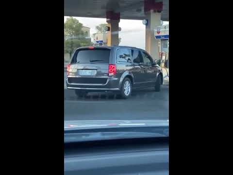 Girl cant find fuel cap at gas station FUNNY