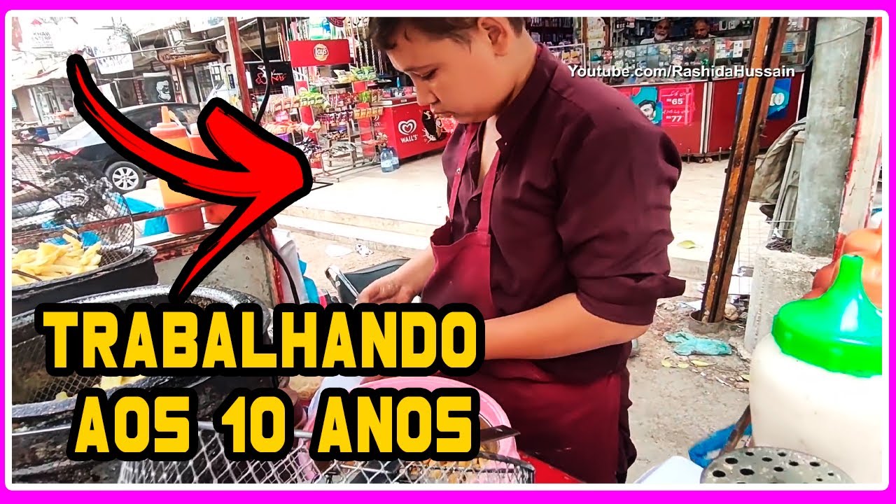 Criança de 10 anos vendendo batatas fritas trabalhando no afegão| Fancuts