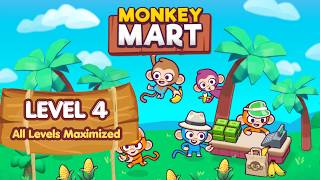 Monkey Mart Level 4 Walkthrough | All Upgrades Maxed Out | Poki Online Game