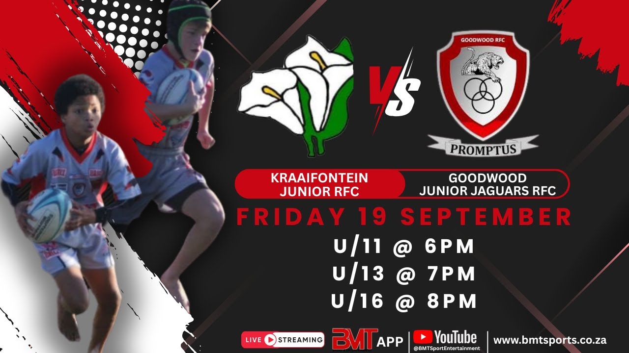 RUGBY | KRAAIFONTEIN JUNIOR RFC VS GOODWOOD JUNIOR JAGUARS RFC - YouTube