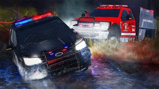 STOLEN Police Vehicle CRASHED Into River!  ERLC Liberty County