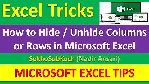 How to Hide / Unhide Columns or Rows in Microsoft Excel : Excel Tricks [Urdu / Hindi]