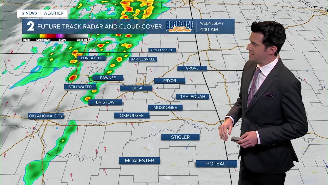 Rain showers move in Wednesday morning - YouTube