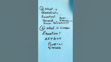 What is Quadratic and Linear equation?#maths#shorts