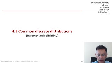 STRUCTURAL RELIABILITY Lecture 04 module 01 - Common Probability Distributions (discrete)