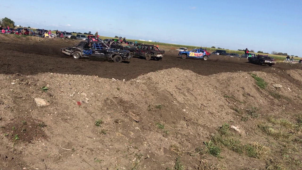 Chamberlain South Dakota demolition derby 1052019 car drives on top