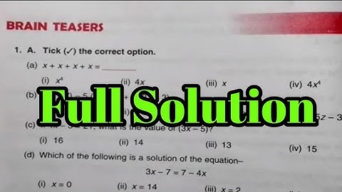 ||Linear Equation||DAV Class 7 Maths Chapter-7 Brain Teasers Full Solution||Study With Deep||
