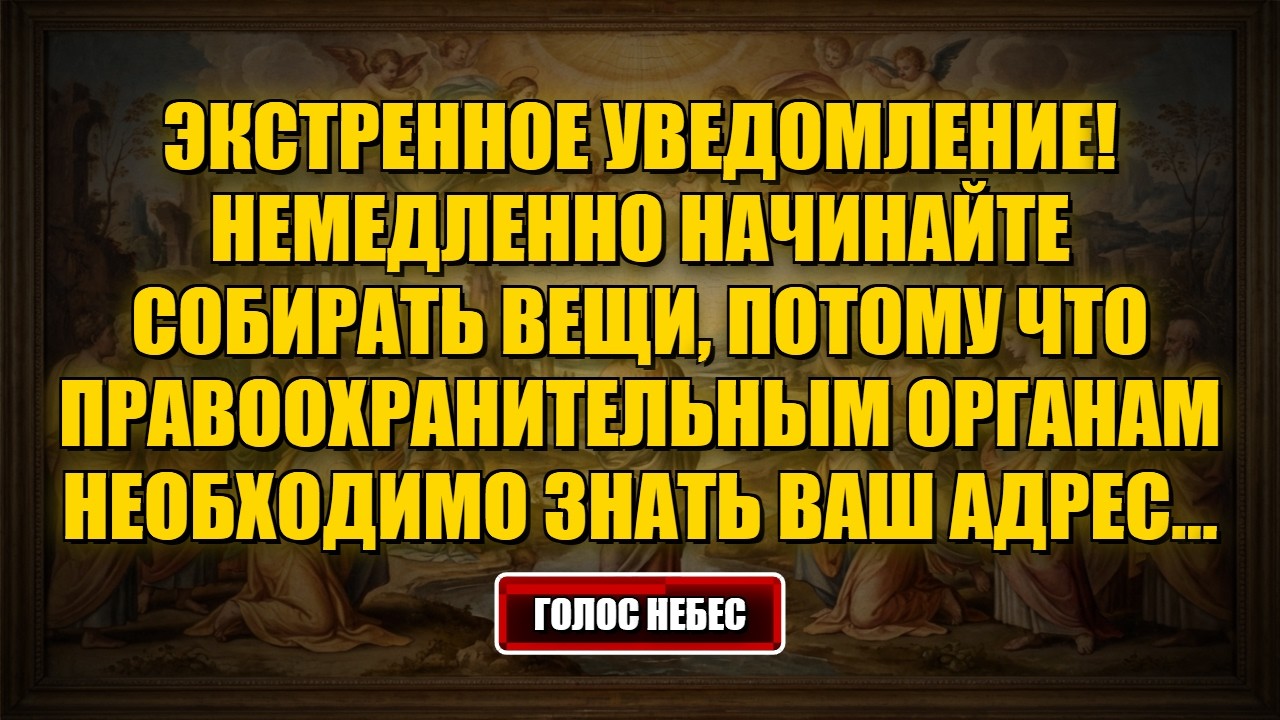 Сегодняшнее послание от Бога Экстренное уведомление! Немедленно начинайте собирать вещи,потому что