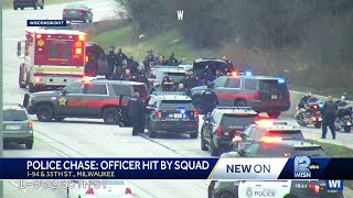 Milwaukee officer hit by squad car at the end of lengthy police chase