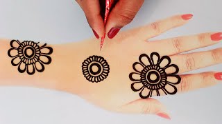 Easy Beautiful Mehndi Design - Stylish Mehndi design for hands step by step -आसान गोल टिक्की मेहँदी