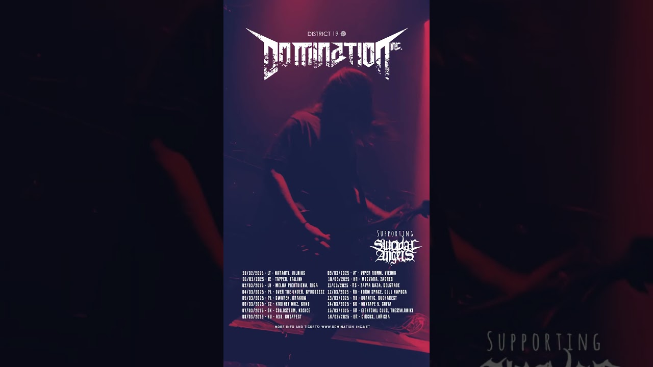 Domination Inc. 2025 March tour dates 