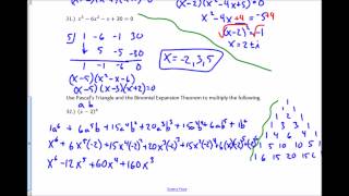 Honors Algebra 2 Chapter 6 Review #29-36