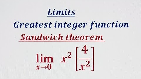Limits involving greatest Integer Function using sandwich theorem.