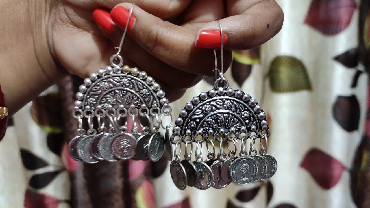 Oxidised Gini Earring //How To Make Gini Earring - YouTube