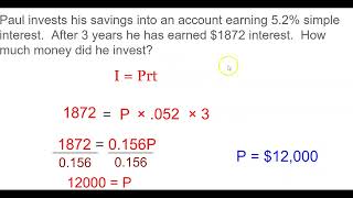 Simple Interest Working Backwards