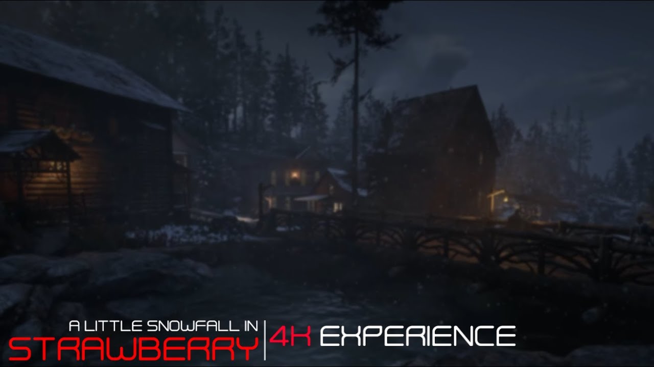 Red Dead 2 Ambience (Strawberry in some snowfall)(Reupload) 4K
