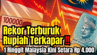 Rupiah Terkapar1 Ringgit Malaysia Kini Setara Rp 4000, Rekor Terburuk