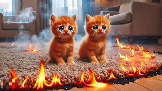 Sad cat story | Twin kittens trapped in the flames  #cats #aicat #ai #poorcat  #catstory