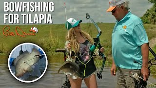 Bowfishing for HUGE Tilapia with Stephanie Quayle | Bill Dance Saltwater