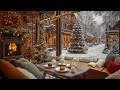 Beautiful Snowy WinterJazz in Christmas Ambience ☕ Gentle Jazz &amp; Fireplace Sounds for Relax &amp; Work