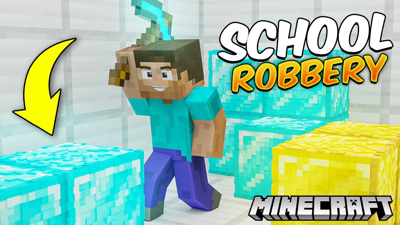 Stealing DIAMONDS from my School in Minecraft