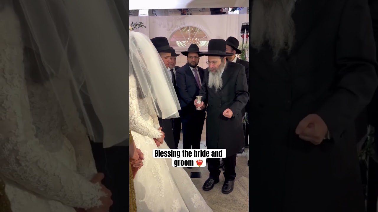Rabbi blesses bride and groom with wine before they are married❤️‍🔥