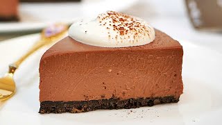 (ゼラチン無し)混ぜて冷やすだけの濃厚チョコチーズケーキNo-Bake Chocolate Cheesecake Recipe (Without Gelatin)