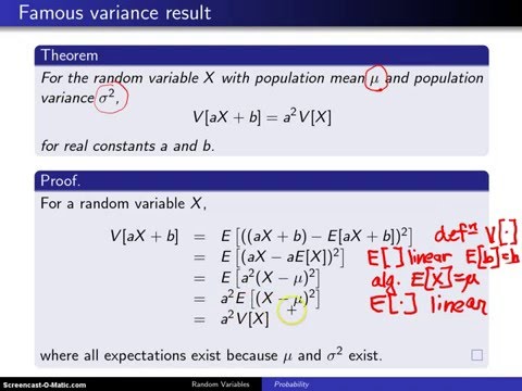 Population variance of