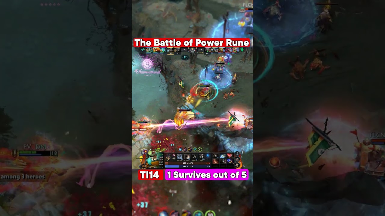 1 survives out of 5 at Power Rune Battle in The International 2025