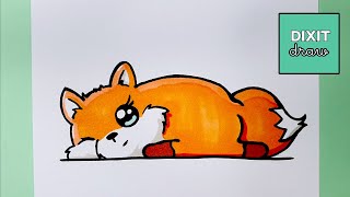WIE ZEICHNET MAN EINEN FUCHS FÜR ANFÄNGER - KAWAII FUCHS ZEICHNEN LERNEN #kunst