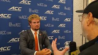 Clemson Linebacker Sammy Brown talks with Scott during ACC Kickoff Media Days