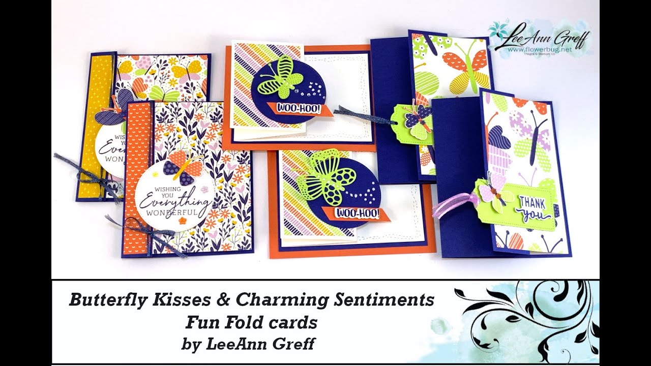 Butterfly Kisses Fun fold cards - YouTube