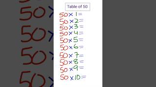 Table of 50 || easy trick ๐ #mathsworld #tableof50 #viral #ytshorts #timetables