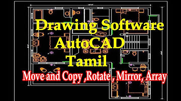 AutoCAD Move Copy Rotate Command - Tamil / How to use AutoCAD  Move and rotate , offset , scale.