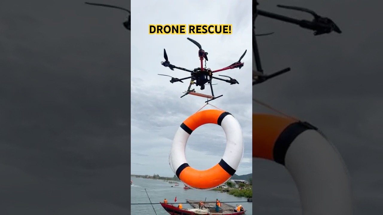 Insane! Drone Drops Lifesaving Buoy to Drowning Swimmer 😱🚁🛟