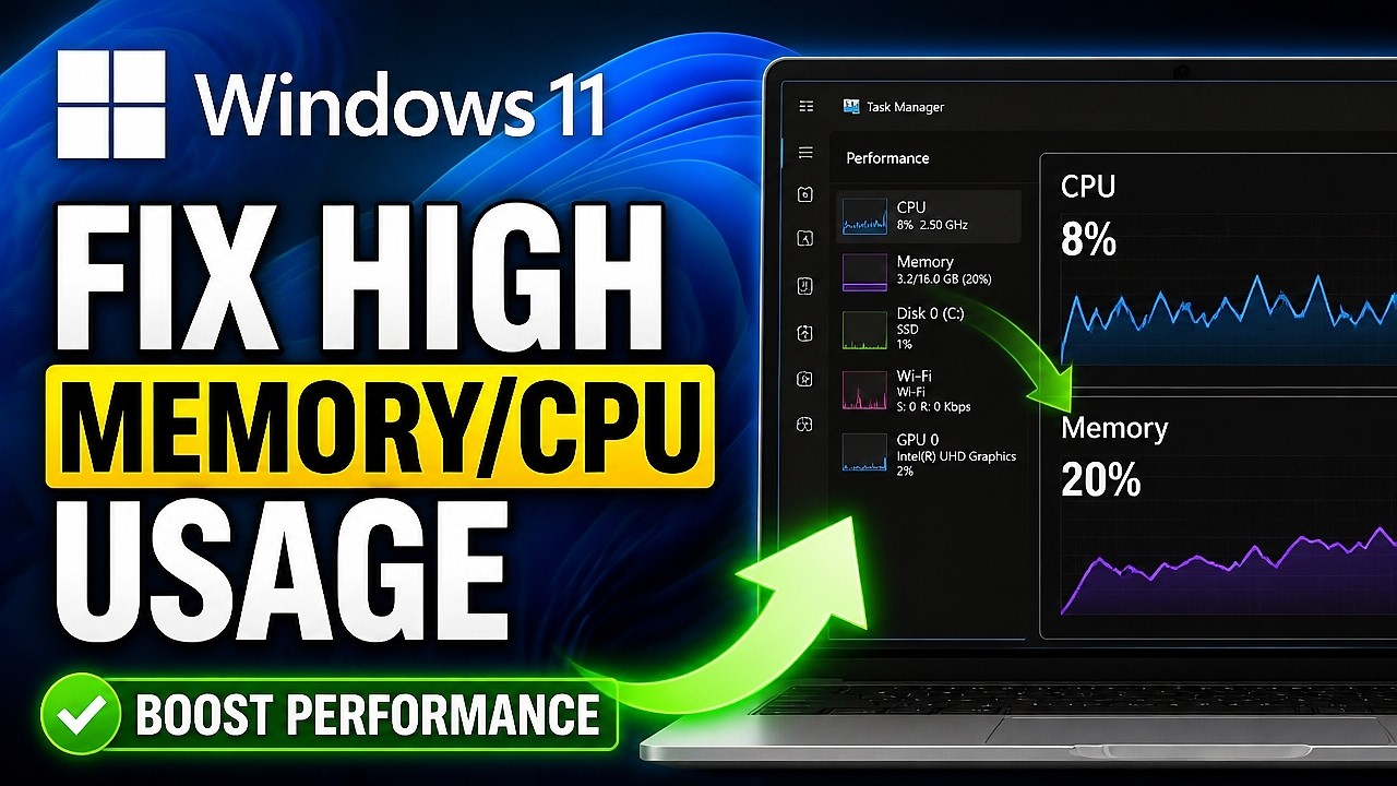How To Fix High Memory/CPU/RAM Usage On Windows 11 (Boost Performance ...