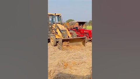 JCB 3DX Loading Tractor Video | Mud In Powerful And Mahindra 475D Tractor Loading || JCB 3DX Shorts
