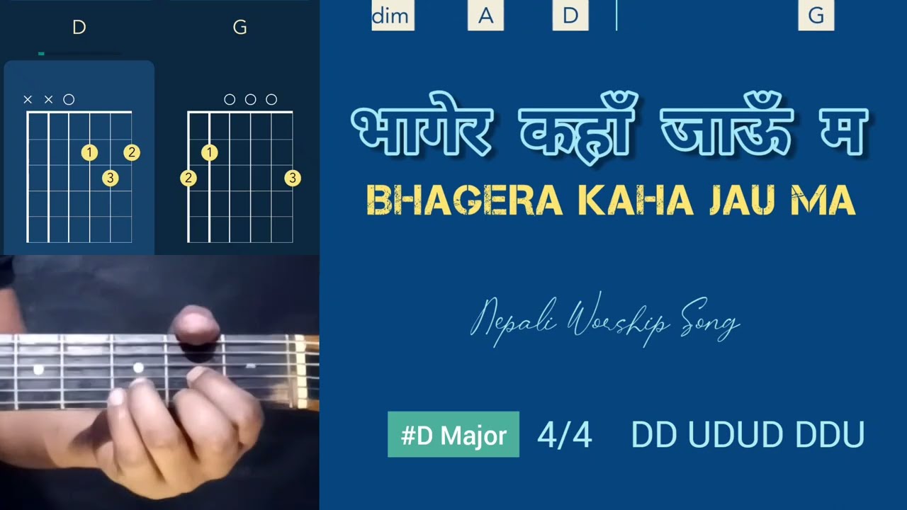 Bhagera kaha jau ma Chords Easy Guitar lesson || Nepali worship song