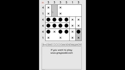 Grey is Odd - Today grids. Solution level 3 6X6 dated 04-28-2024 #logicpuzzles #logicgames  #games