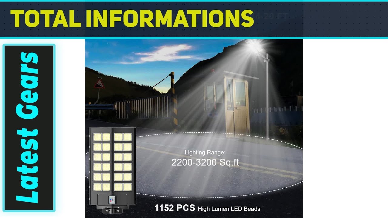 1-Pack Solar Parking Lot Lights 4800W Best High-Power Solar Street Lamp