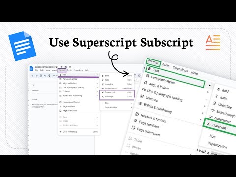 How to use superscript and subscript in google docs