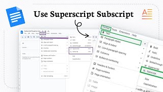 How to use superscript and subscript in google docs