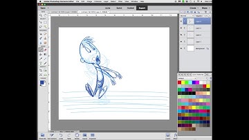 Drawing and animating a character in Photoshop Elements.