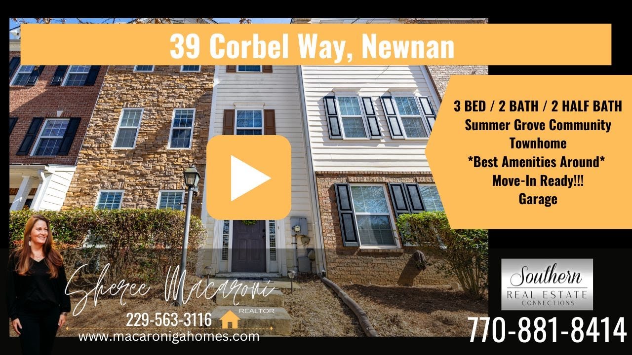 39 Corbel Way, Newnan *For Sale in Summer Grove* Best Amenities Around