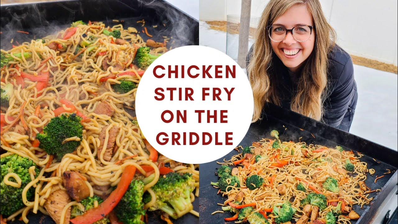 CHICKEN STIR FRY ON THE GRIDDLE Pit Boss Deluxe Griddle YouTube