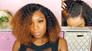 Natural Coily\/Curly Ombre 13*6 Swiss Lace Wig Install | Preplucked \& Perfectly Bleached Hergivenhair