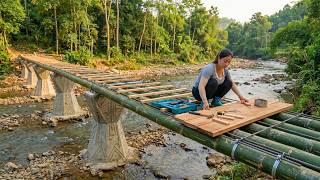 Building A Sturdy Wooden Bridge To Replace The Bridge Lost After The Devastating Flood