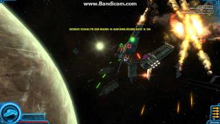 SWTOR Beta Gameplay - Space Combat - Fondor Escort
