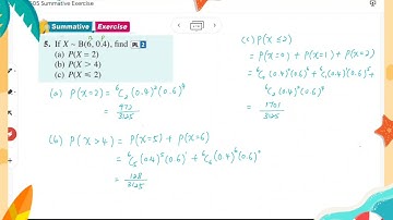 Chapter  5: Probability Distribution [Summative Exercise] KSSM Form 5 Add Maths