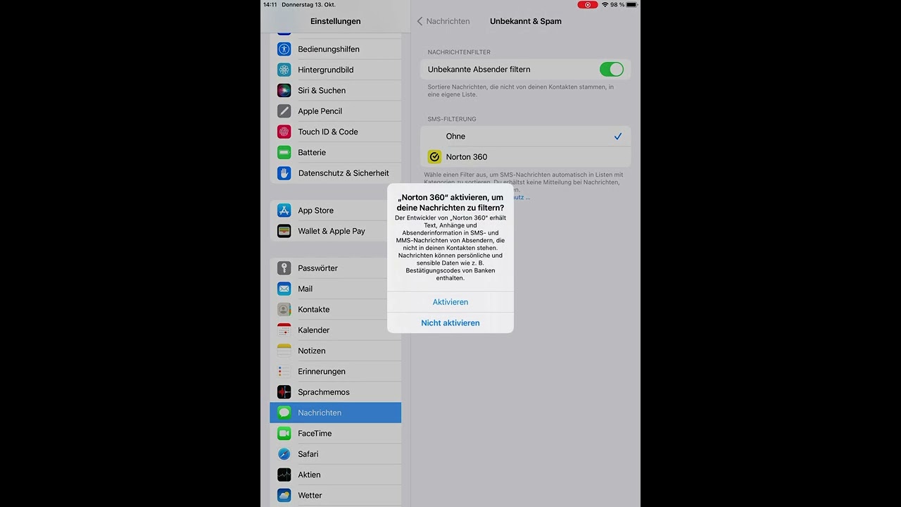 iPhone — SMS Filter — Spam und Unbekannte SMS filtern YouTube